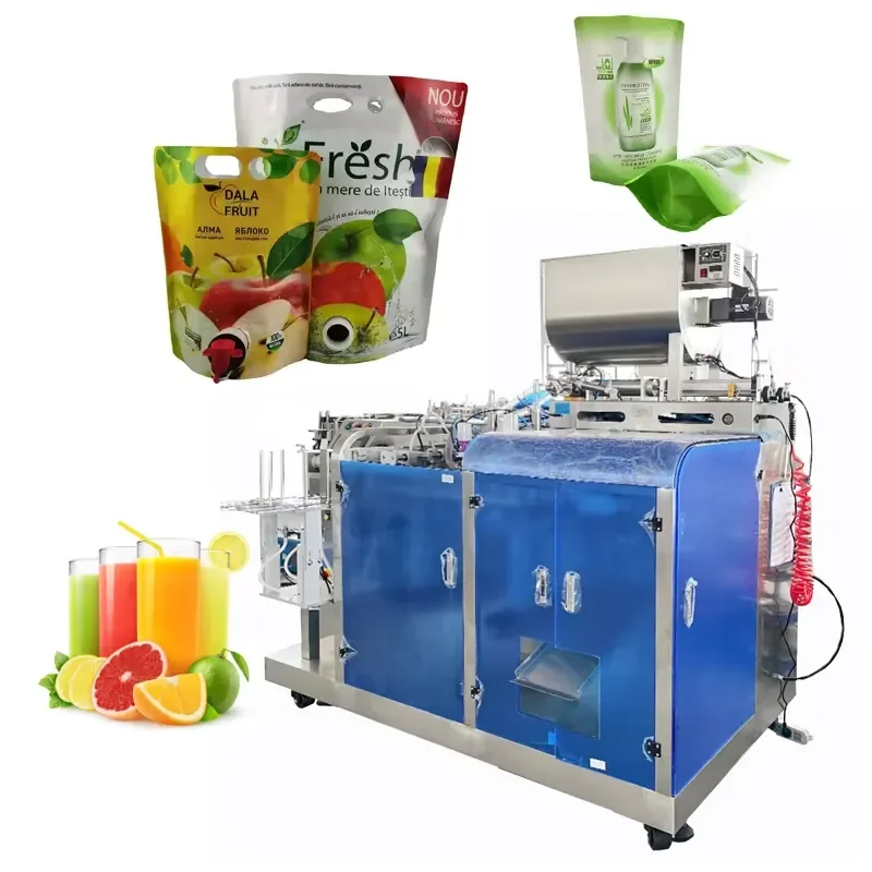 【2026】 Automatic Stand up Premade Bag Liquid Irregular Pouch Juice Filling Sealing and Packing Machine