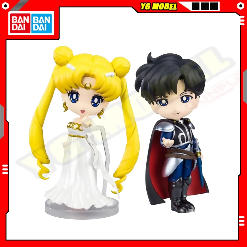 BANDAI Sailor MoonS Action Figures Prince Endymion Tsukino Usagi Q-version Active Joint Figures Figuarts Mini Original