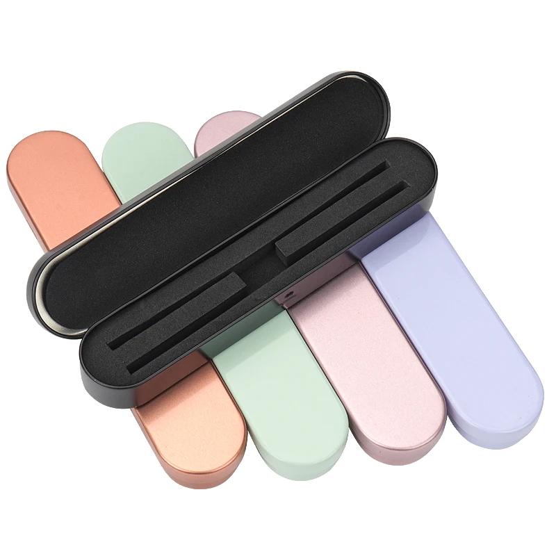 2 Slot Pinzette in banda stagnata Scatola di immagazzinaggio Estensione ciglia Bellezza Innesto ciglia Pinzette Scatola di protezione Flip-top Strumenti per il trucco