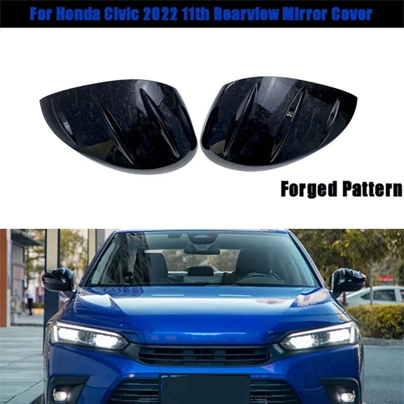 Forged Pattern Car Side Rearview Mirror Cover For Honda Civic 2022 11Th Accessories