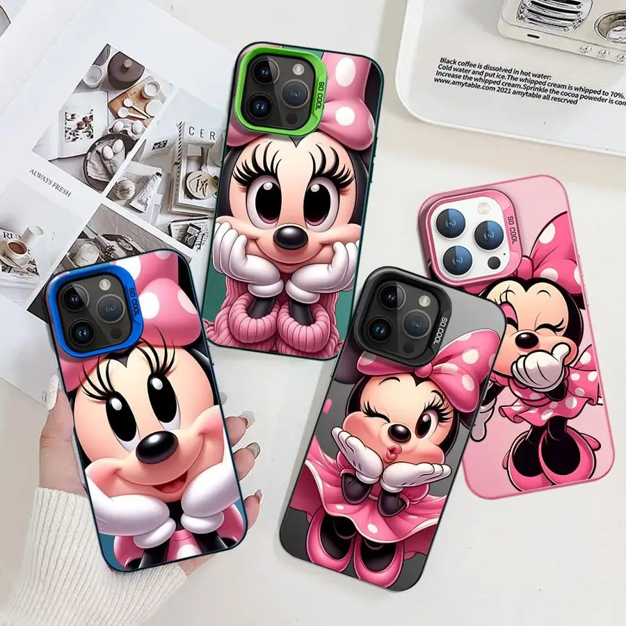 

Disney Minnie Mouse Cute Phone Case for iPhone 13 13Pro 16 15 Plus 16e 16Pro 14 Pro MAX 11 12 Soft Shell