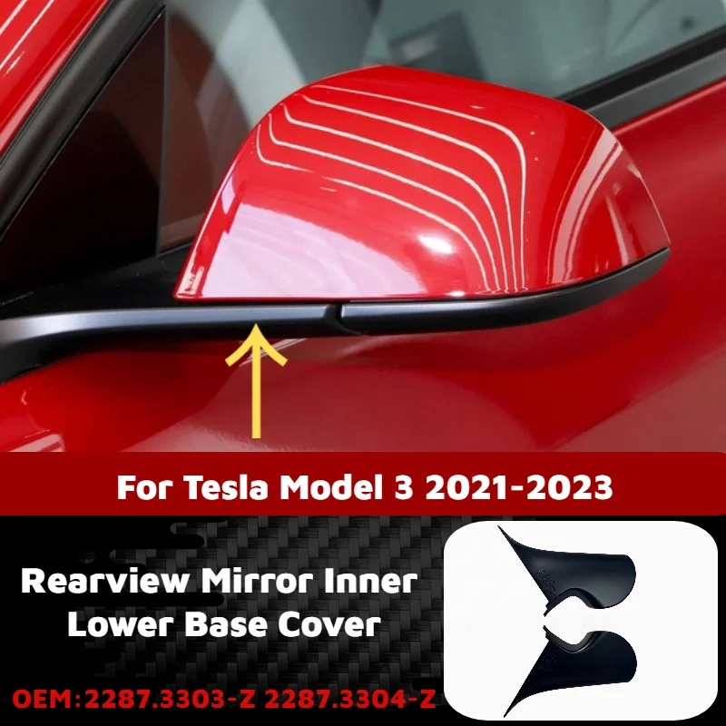 22873005 22873006 for Tesla Model 3 2021-2023 Side Rearview Mirror Outer Inner Lower Base Cover Bottom Shell Auto Exterior Parts