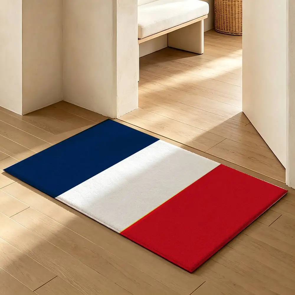 Flag of F-France  Soft Absorbent Decorative Floor Mat for Bathroom Entryway Living Room