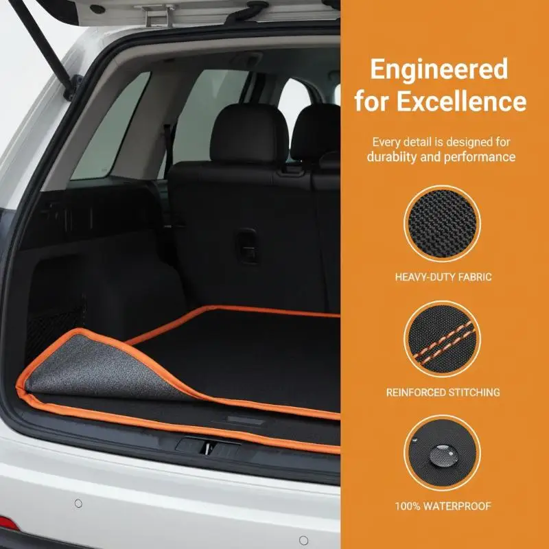 Easy to Maintain Car Trunk Mat Waterproof Scratch Resistant Pet Friendly SUV Trunk Liner for Outdoor Camping Family Road Trips