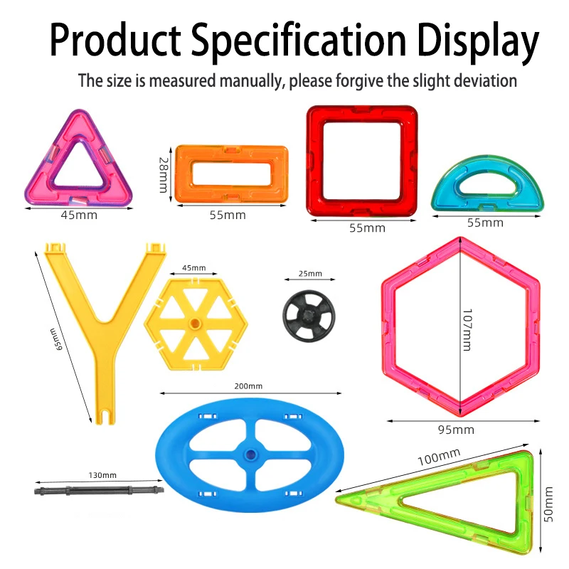 Duży rozmiar i mały rozmiar układanki magnetyczne magnes klocki akcesoria edukacyjne konstruktor zabawki dla dzieci