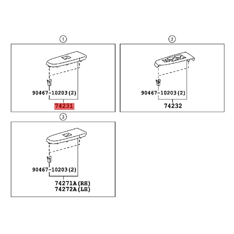 1Pair Front Door Window Armrest Switch Trim Bezel 74232-0P040 74231-0P040 For Lexus 2010-2017 Window Lift Button Cover Parts