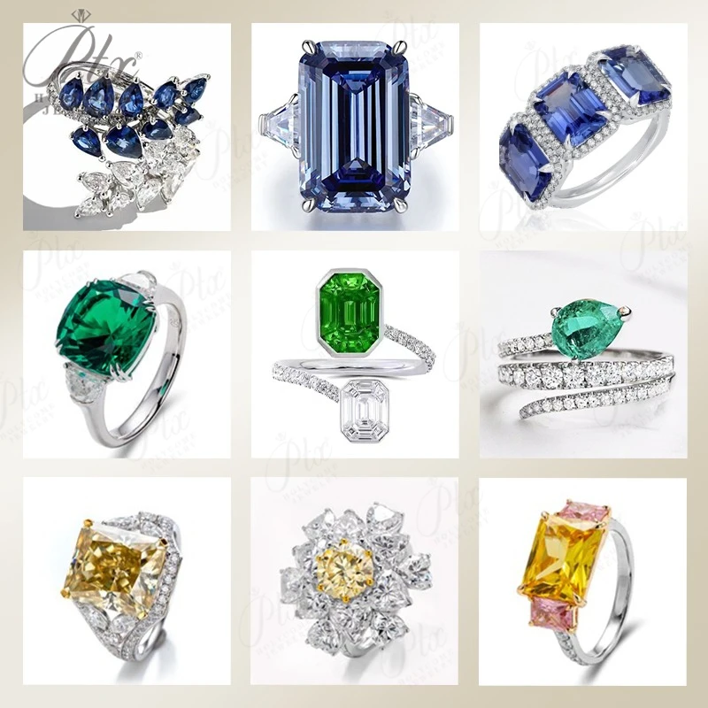 Custom Hot Sale Champagne Color Moissanite Diamond 925 Sterling Silver Fashion Moissanite Engagement Jewelry Christmas Gift