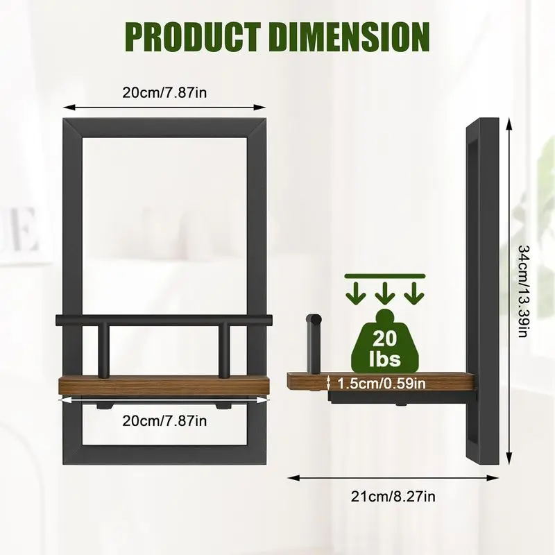 2 A floating shelf for indoor plants,Wall-mounted storage shelves are suitable for use in bedrooms、Living Room、Kitchen、Office、Ba
