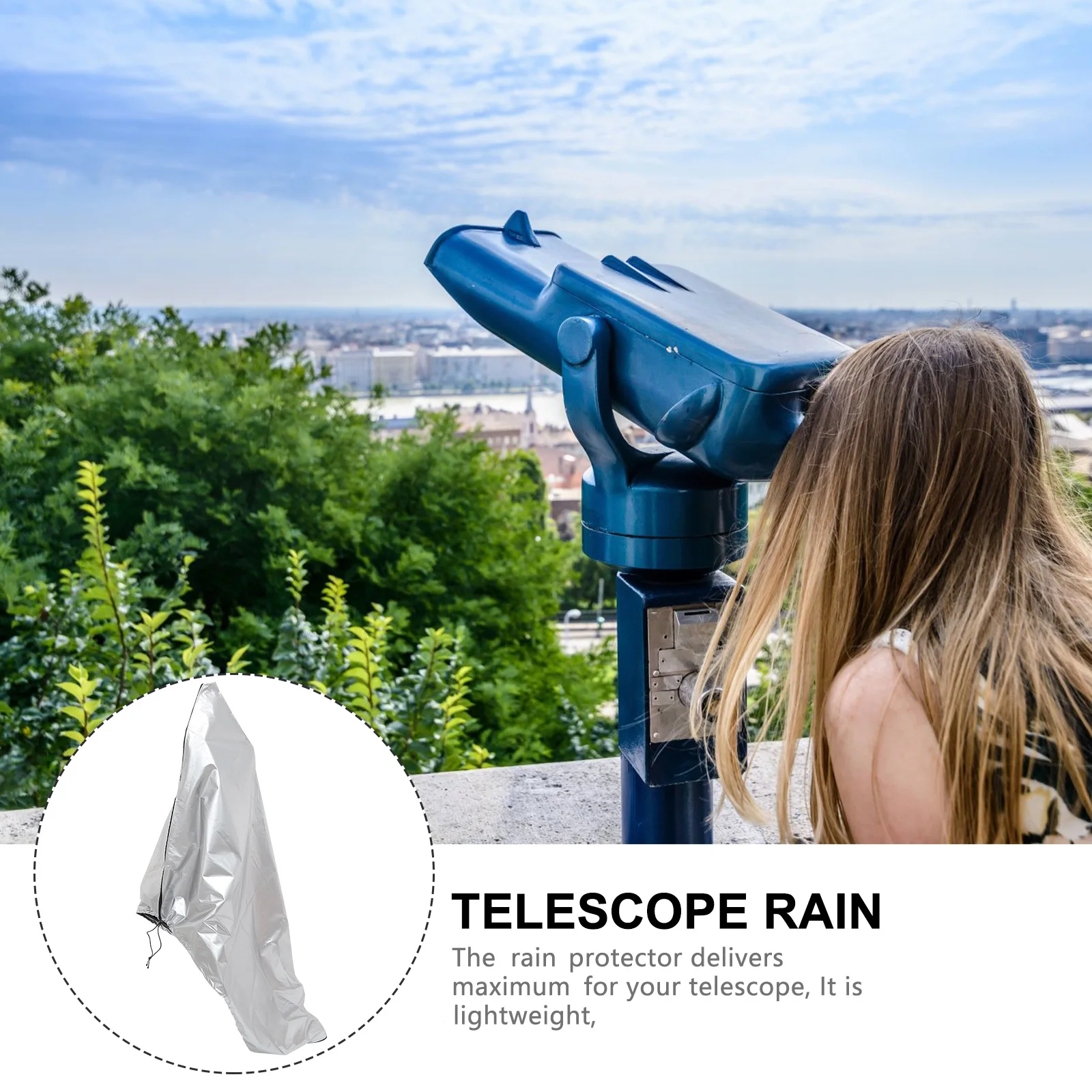 

Rainproof Telescope Cover 210D Oxford Cloth Silver 150x85cm Dust Waterproof Outdoor Protective for Telescopes Outdoor Rain Cover