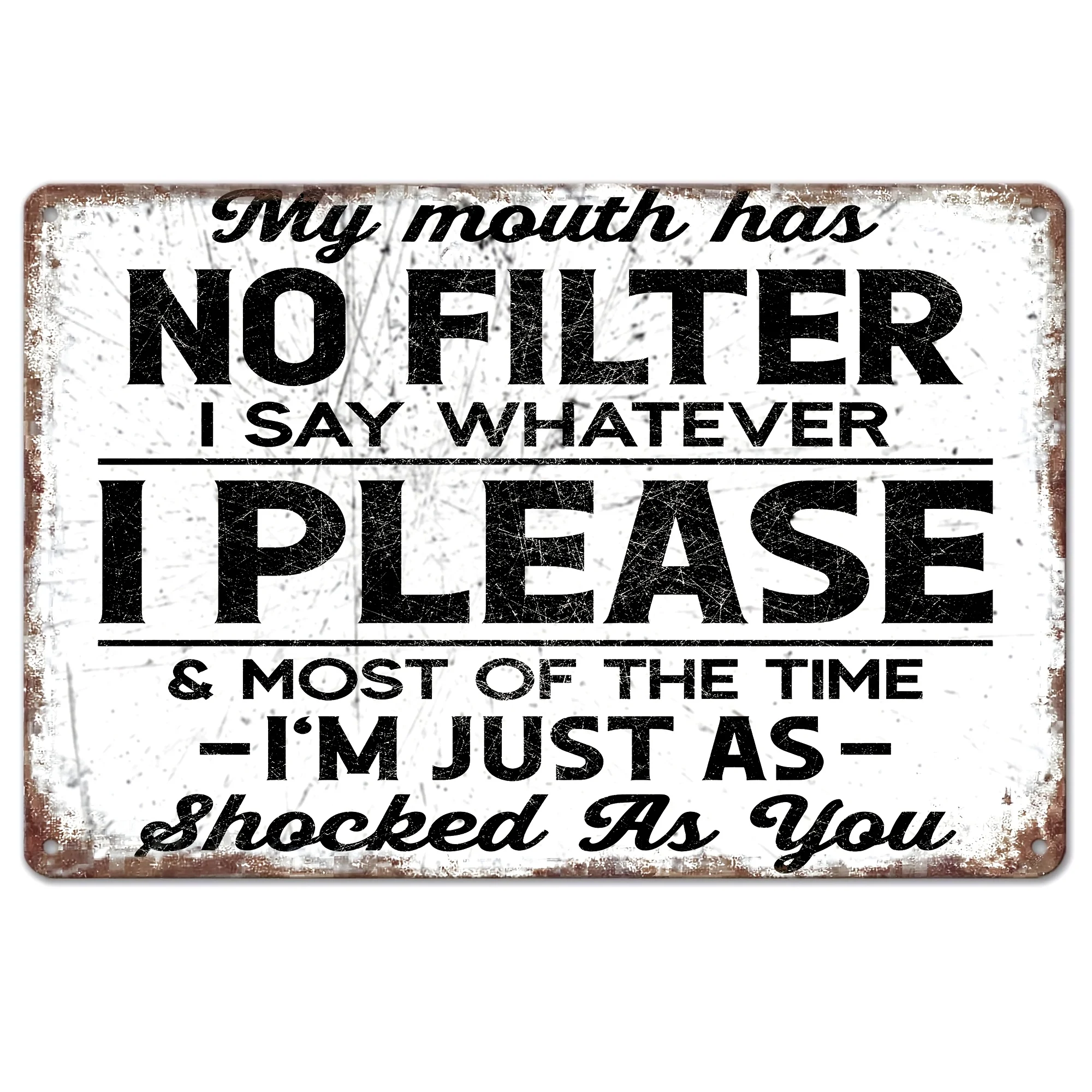 [Vintage Humor Sign]  Vintage Aluminum No-Filter Sign - Perfect for Home, Office, Bar,Man Cave Decor