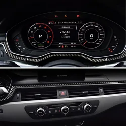 For Audi A4 B9 2017-2021 Car Carbon Fiber Sticker Interior Central Control Panel Console Decoration Strip LHD RHD Accessories