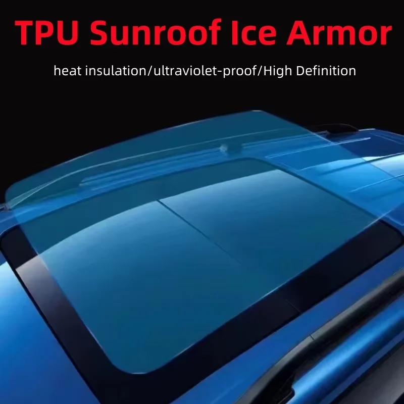 99% الأشعة فوق البنفسجية حجب فتحة سقف السيارة البانورامية درع الجليد طبقة رقيقة واقية السماء الزرقاء بولي TPU مع وظيفة المضادة للخدش وتغيير اللون