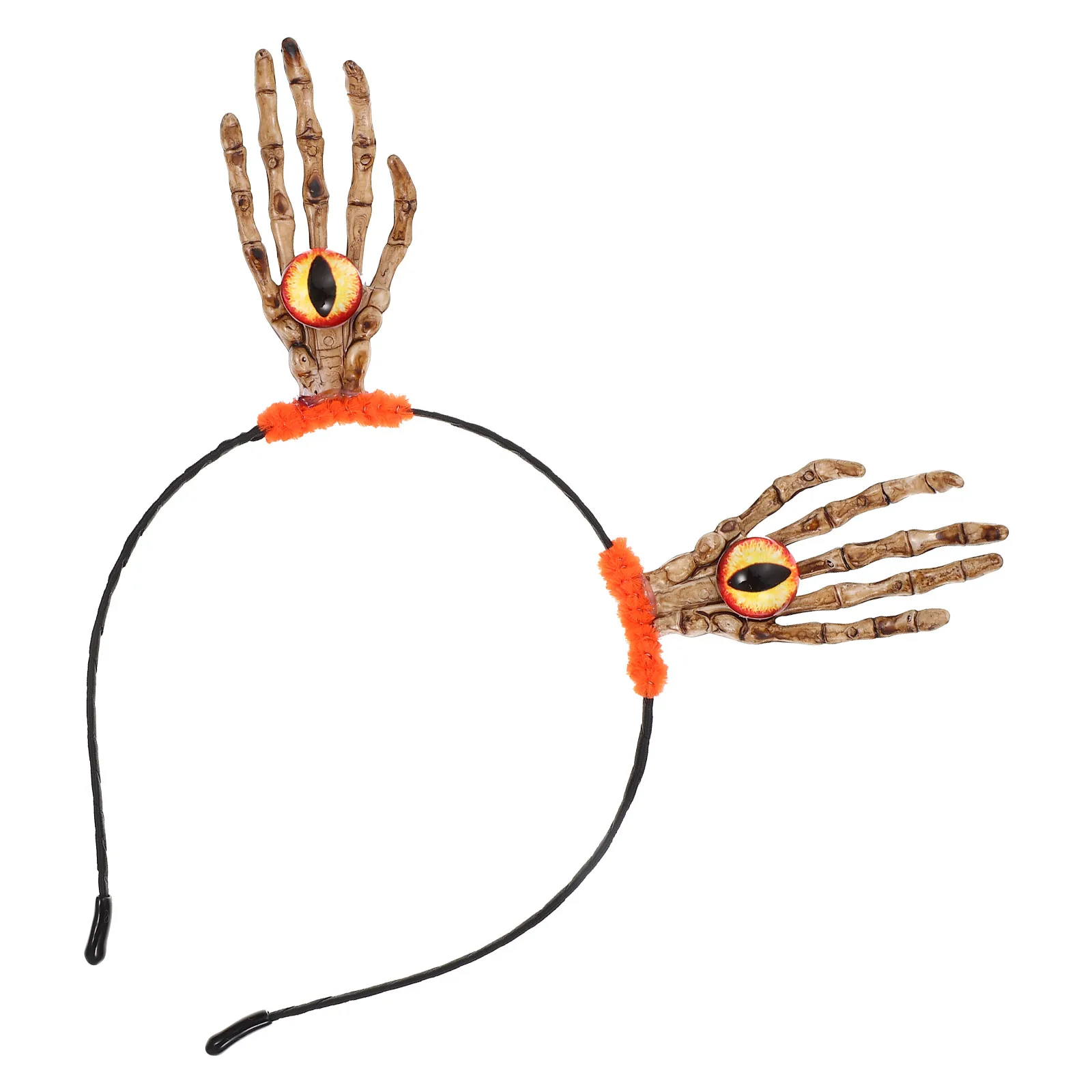 

Skull Hand Headband 3D Eyeball Women Child Halloween Costume Festive Headdress Orange Abs Party Novelty Hair Accessory