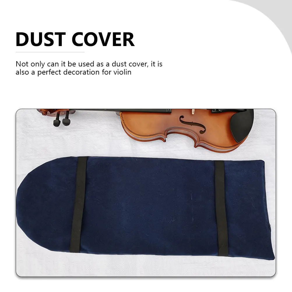 

1Pcs Violin Protective Cover Durable Suede Dust-Resistant Dark Blue Supple Scratch-Proof Violin Decorative Cover Accessory