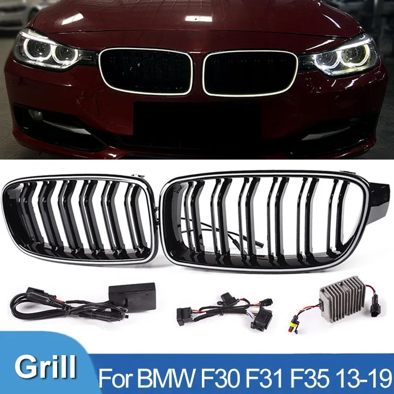 

For BMW 3 Series F30 F31 F35 LED Car Front Bumper Racing Grille Grill 320i 325i 328i 2013-2019 Grilles Kidney Racing Grills