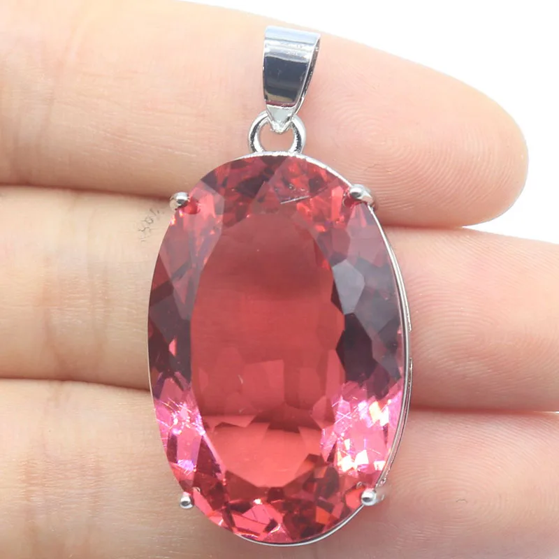 

Buy 4 Get 1 Free 40x20mm Eye Catching 11.5g Big Gemstone Red Blood Ruby Violet Tanzanite Pink Morganite Dating Silver Pendant