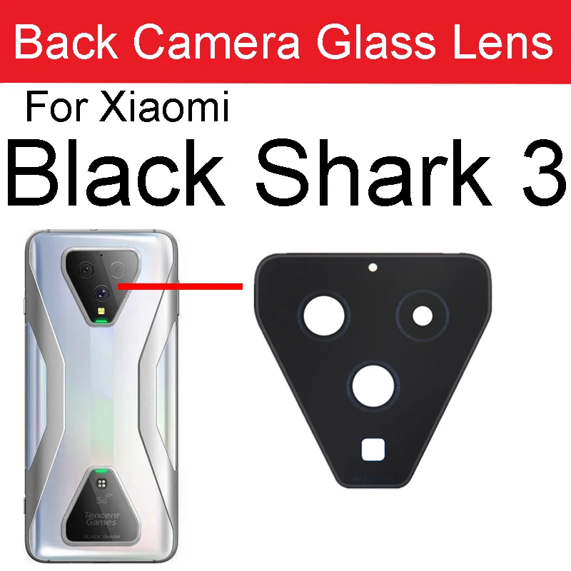 Back Camera Lens Glass For Xiaomi Black Shark 3 4 5 Pro 3S 4S 5S Pro 5RS Rear Lens Glass with Adhesive Sticker Replacement Parts