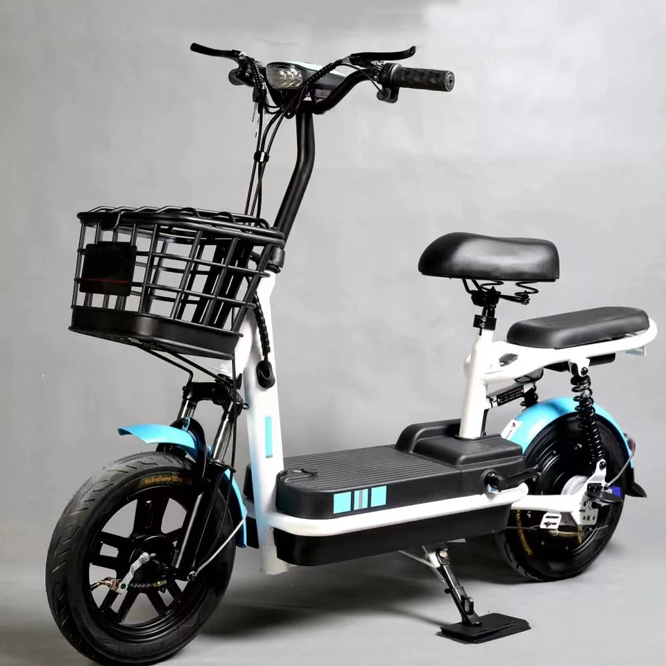 Cheap Price 400W 48V Step Through Ebike City 14 Inch Electric Scooter Bike With Seat image 2