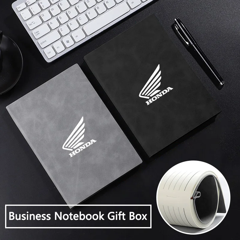 

A5 Business Motorcycle Badge Notebook Leather Cover With Neutral Pen For Honda CB CB400 CB650F CBF Africa Twin CRF1100L CRF 1100