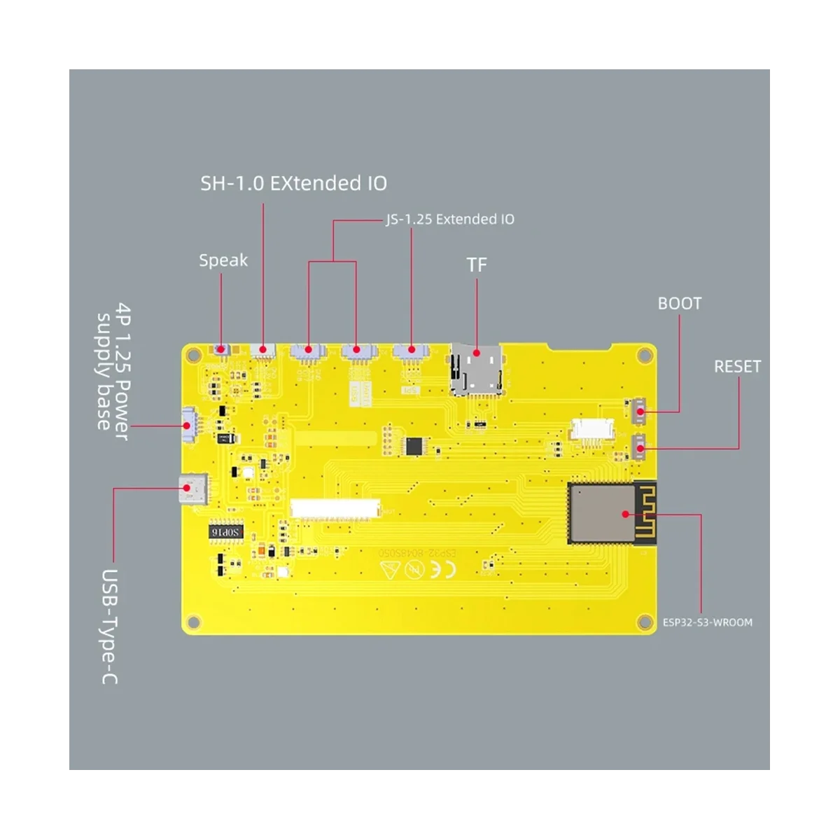 ESP32-S3 7-Inch 800X480 TN RGB LCD TFT HMI 8M PSRAM 16M Flash Smart Display MCU WIFI Bluetooth Module (With Touch)