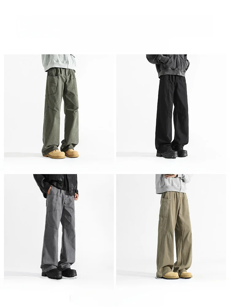 PaulFrank Herren-Arbeitshose mit lockerem, geradem Bein, amerikanische Retro-Stil, Frühling und Herbst, lässige Jeans, Baumwolle, 00 % Jugendfaion