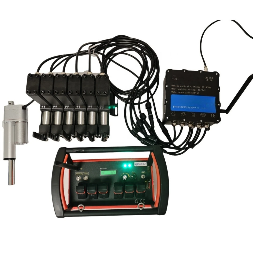 

2025 New 12V 24V Hydraulic Valve 6 Joysticks Boom Truck Crane Remote Control with 6 Motors