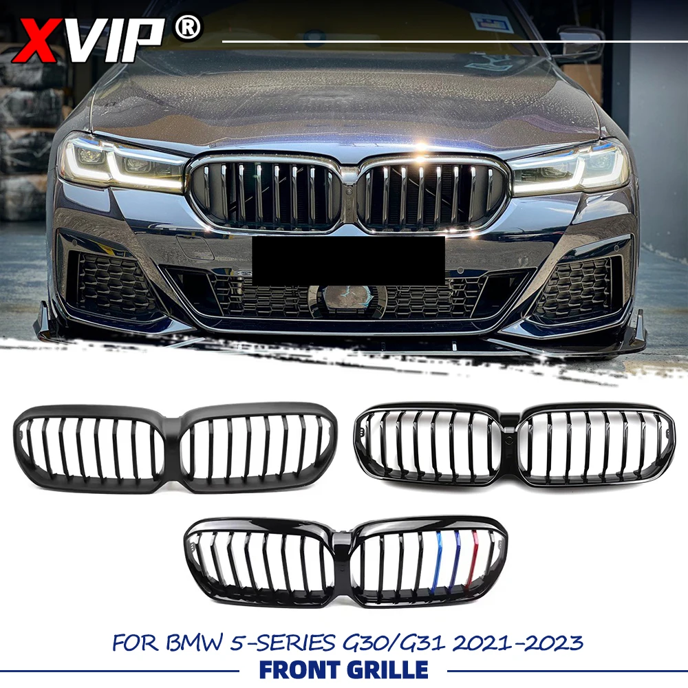 

XVIP Single Line Style Upper Racing Grills For BMW 5-Series G30 G31 2021-2023 Matte Black Car Front Grill Replacement
