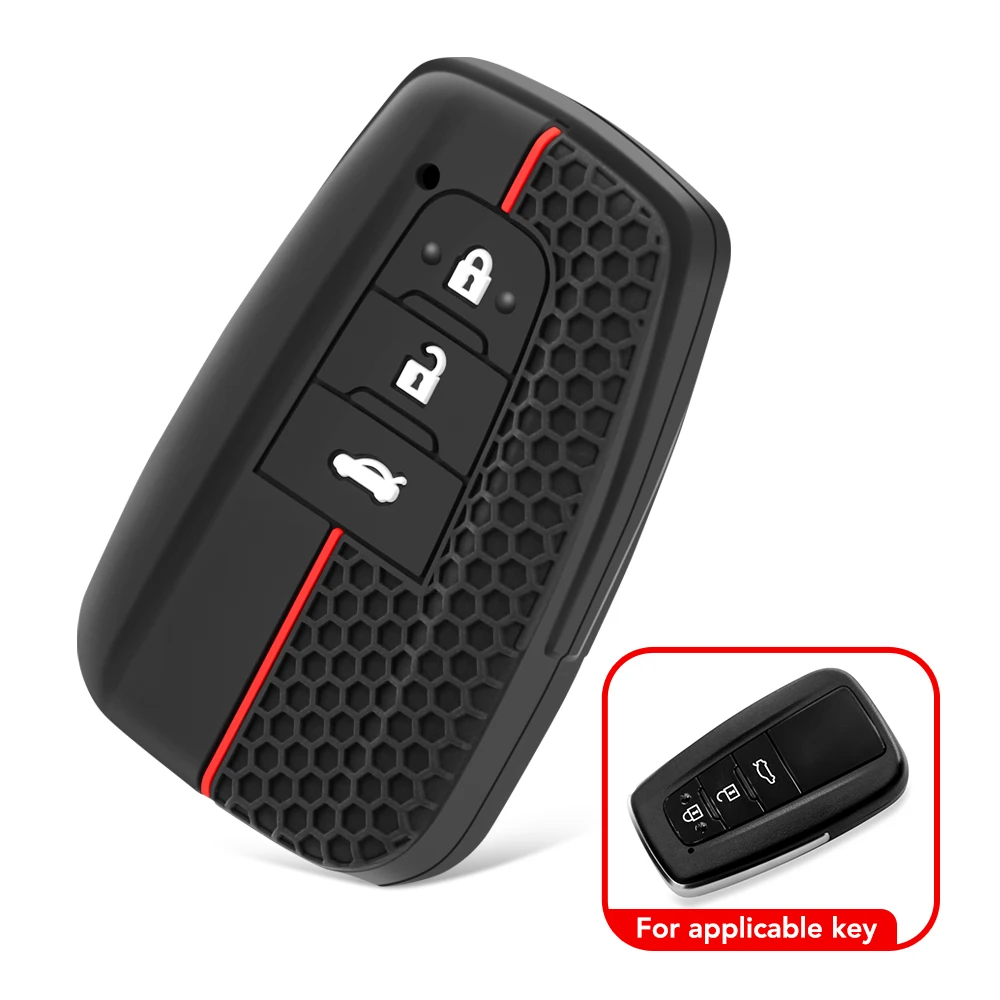 Silicone Car Remote Key Case Cover For Toyota CHR Camry Prius Land Cruiser Prado Furniture Corolla Yaris RAV4 Highlander Chain