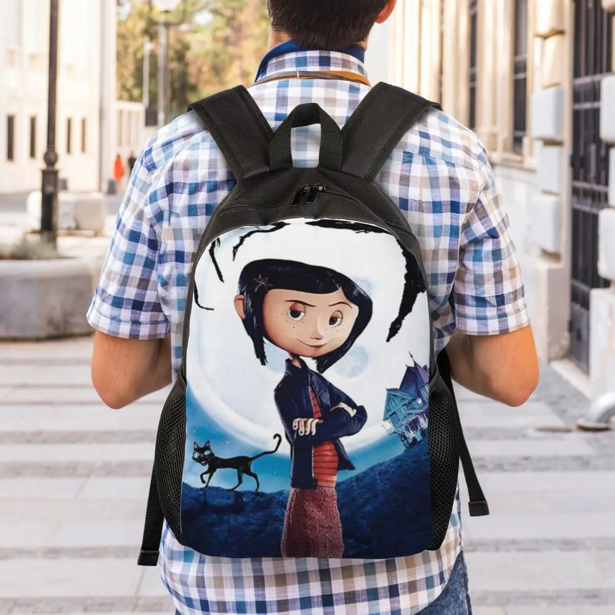 Custom Coraline Other Mother Spooky Film Backpacks for Women Men Waterproof School College Bag Printing Bookbags