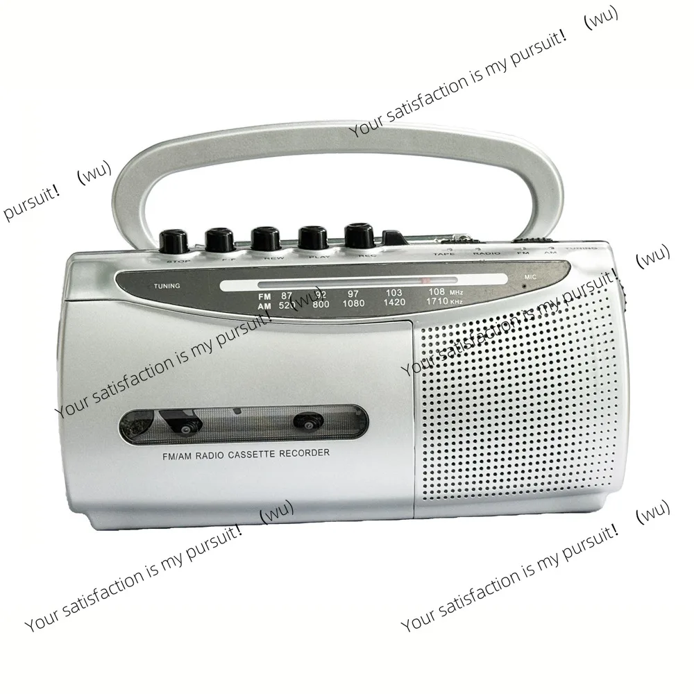 2-Band radio tape Vintage cassette player Automatic stop Nostalgic compact tape recorder