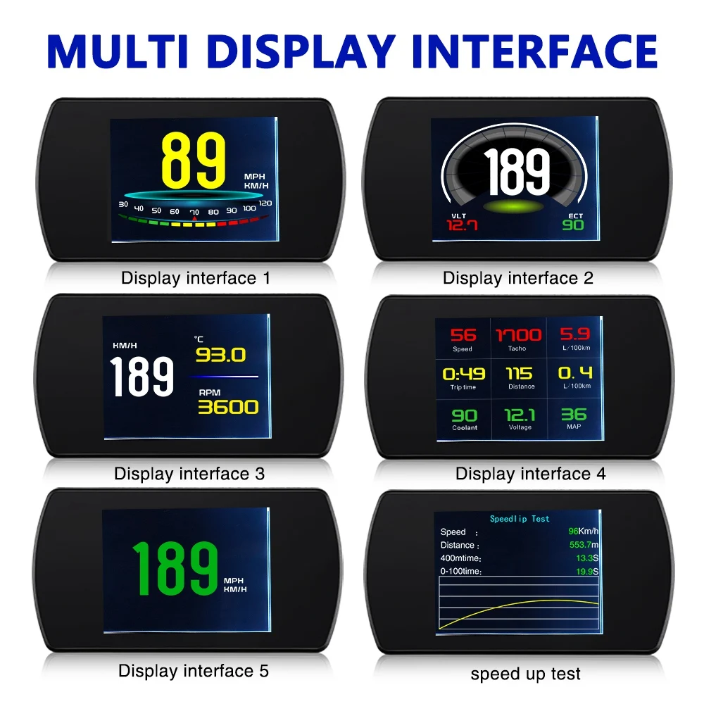 4.3 Inch HD TFT Digital Speed Projector P12 Car OBD2 Head Up Display Digital Speedometer Voltage Fuel Consumption Alarm