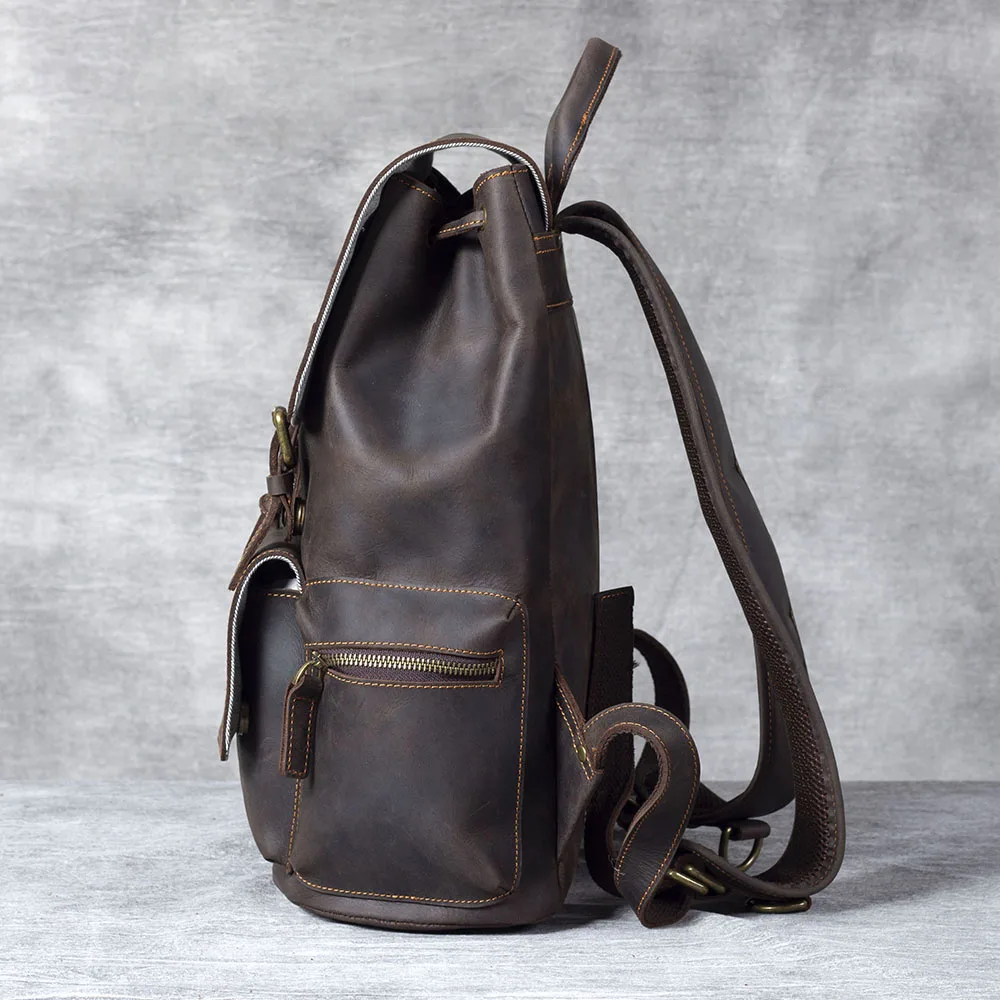 S.WORKER Vintage Echtleder-Rucksack Laptop-Tasche Lässiger Crazy-Horse-Leder-Schulrucksack – Detail 8
