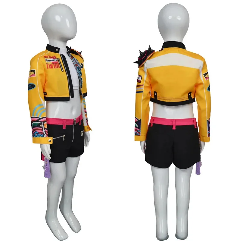 Fantasia KPop Rumi Zoey Cosplay Girls Stage Clothing Demon Hunter Disfraz Costume 6 to 14 Years Halloween Carnival Party Clothes