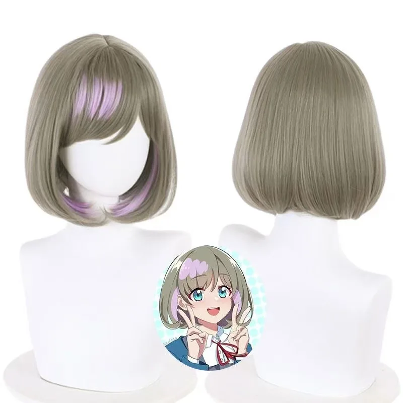 

Anime Tang Keke Cosplay Wig LoveLive!SuperStar!! Liella! Tang Keke Short Hair Halloween Costume Role Play Party Wigs