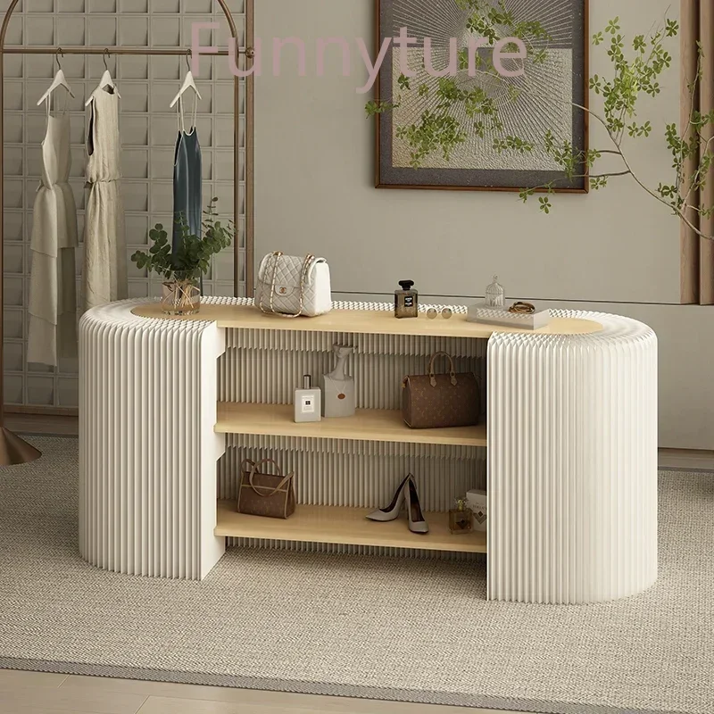 

Foldable display shelf Checkout Locker Counter Company Front Desk Commercial Booth Multi-layer Furniture