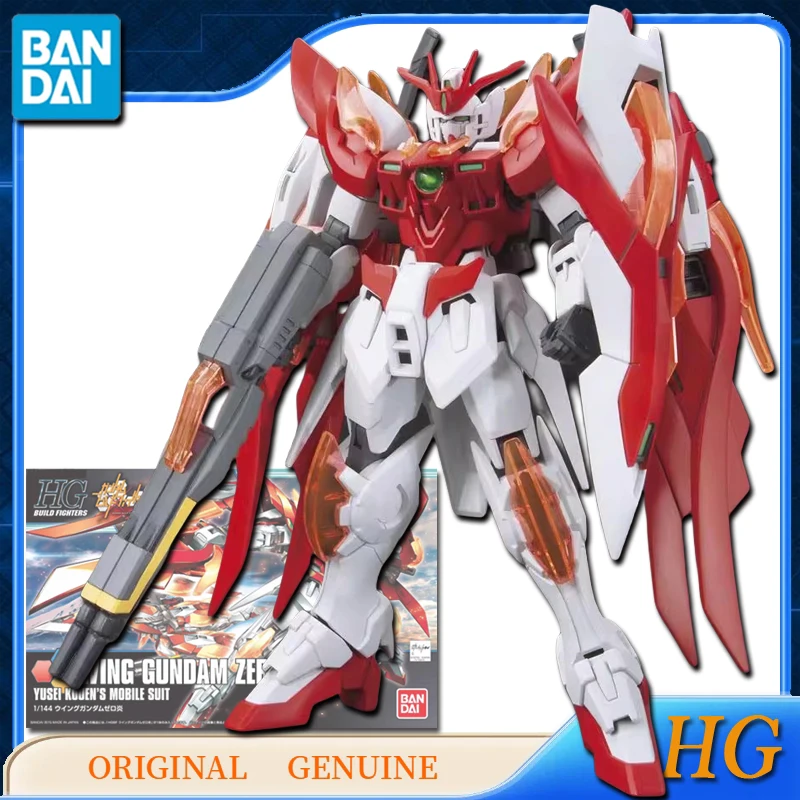 Bandai-Original Genuine HG WING Gundam ZERO HONOO Anime Figuras de Ação Brinquedos para Meninos e Meninas, Modelo Colecionável Crianças Ornamentos, Presente