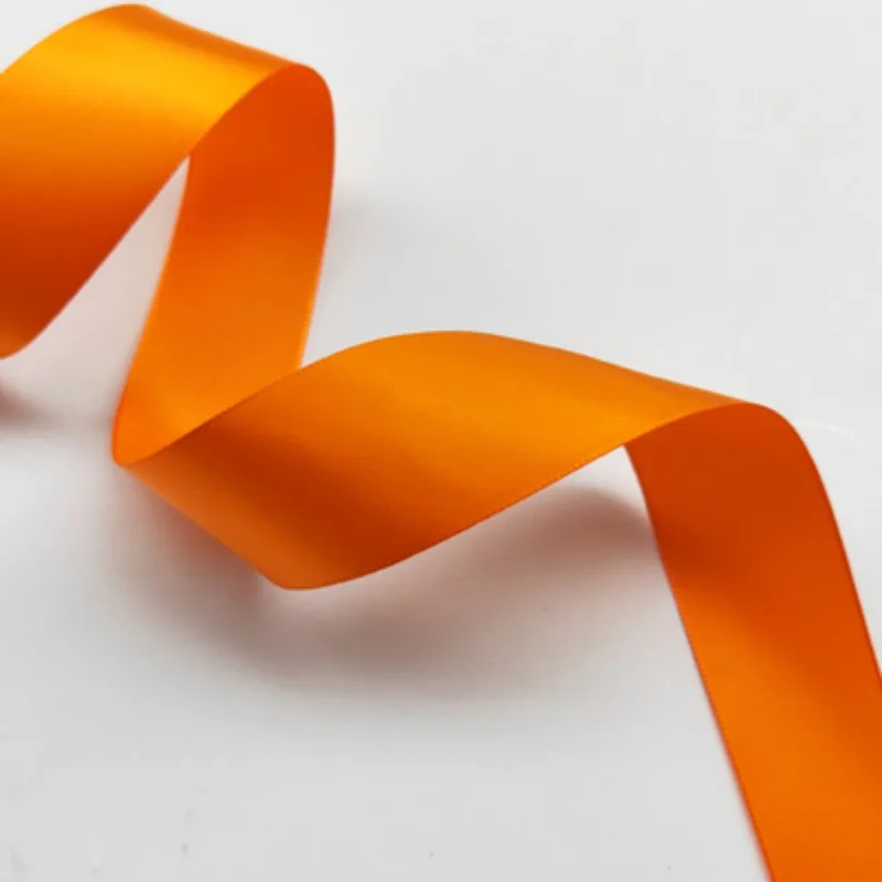 22meters/roll (6/10/15/20/25/40/50mm) Orange yellow Ribbon For Wedding Christmas Decoration DIY Bows For Crafts Gift Wrapping