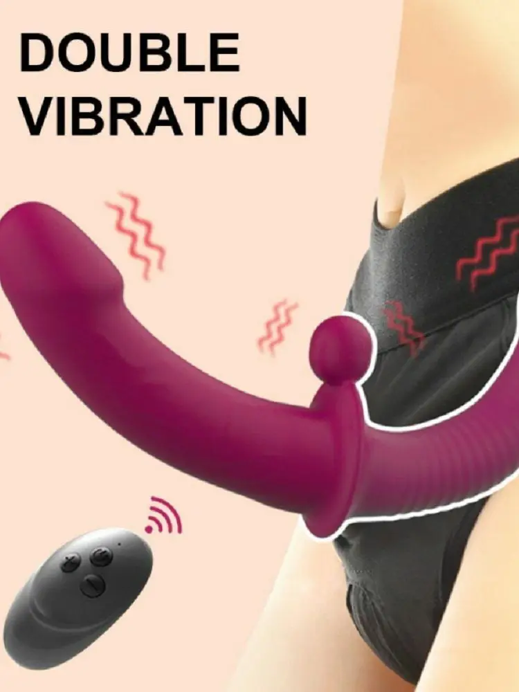 Realistic Dildo Vibrator Massager and Pant Dual Motor Penis for Lesbian Double Head G-spot Stimulate Clitoris Sex Toy for Couple