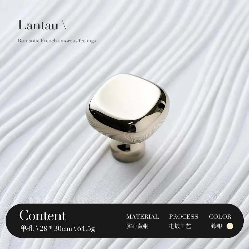 Brass Furniture Handles for Cabinets and Drawers Golden Bright Round Brushed Nordic Luxury Wardrobe Dresser Pull Door Knobs