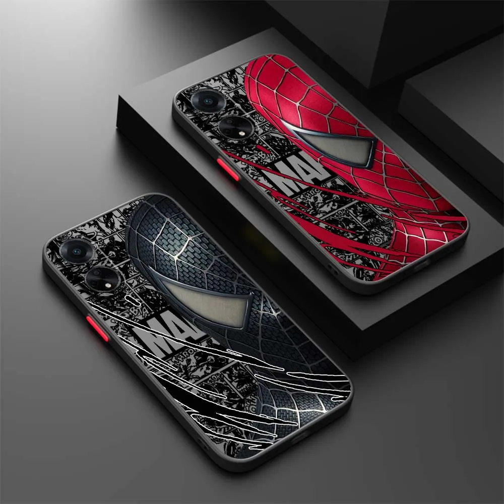 

Marvel Spider-Man Venom For OPPO Find X3 X5 Lite Pro A98 A94 A93 A78 A79 A76 A58 A57 5G Frosted Translucent Phone Case