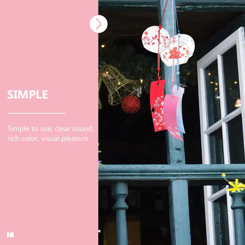 

3Pcs Hanging Wind Chimes High Borosilicate Japanese Glass Wind Bells Balcony Window Garden Decor Window Decor