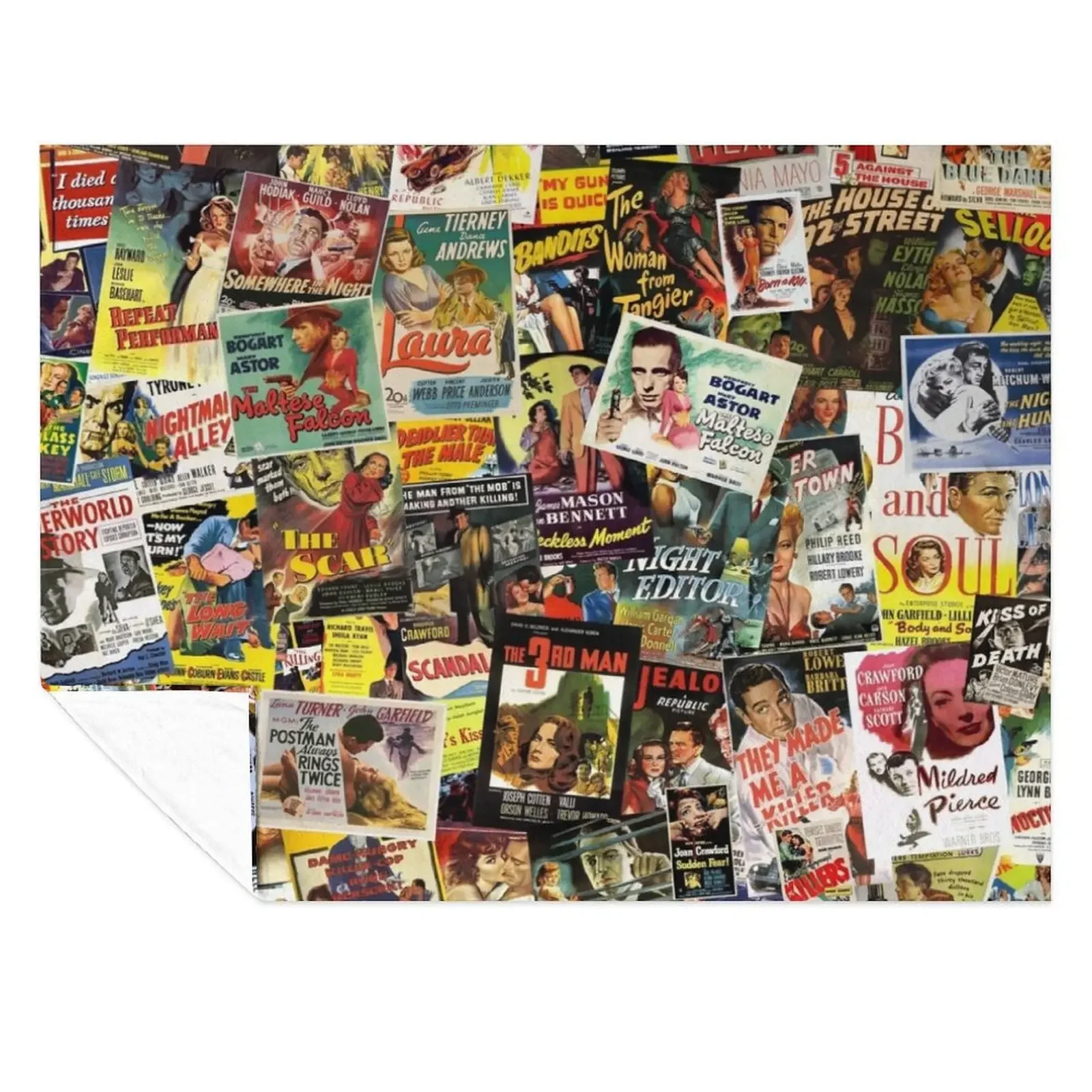 

Film Noir Poster Collage Throw Blanket Quilt Sofa Luxury Designer Sofa Quilt Blankets