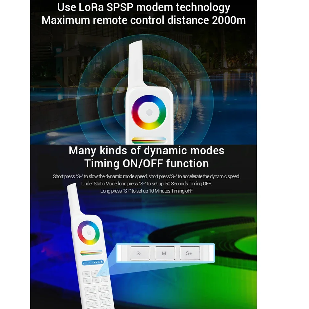 MiBoxer Version FUT086 8-Zone 433MHz Remote Controller LoRa RF Remote for Specified 433MHz Series Smart Lights