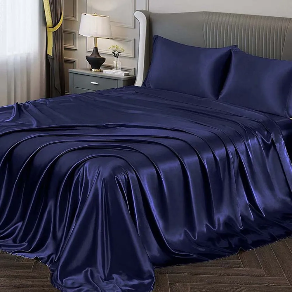 

High Quality Breathable Silk Bedding Set 100% Natural Mulberry Silk Satin 22 momme Comfortable Anti-static 10