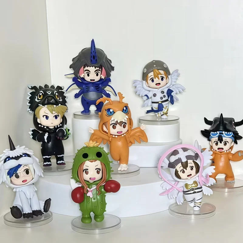 

Hot In Stock 8pcs Digimon Adventure Agumon Piyomon Gabumon Tentomon Palmon Gomamon Figure Anime Toy Model Collection