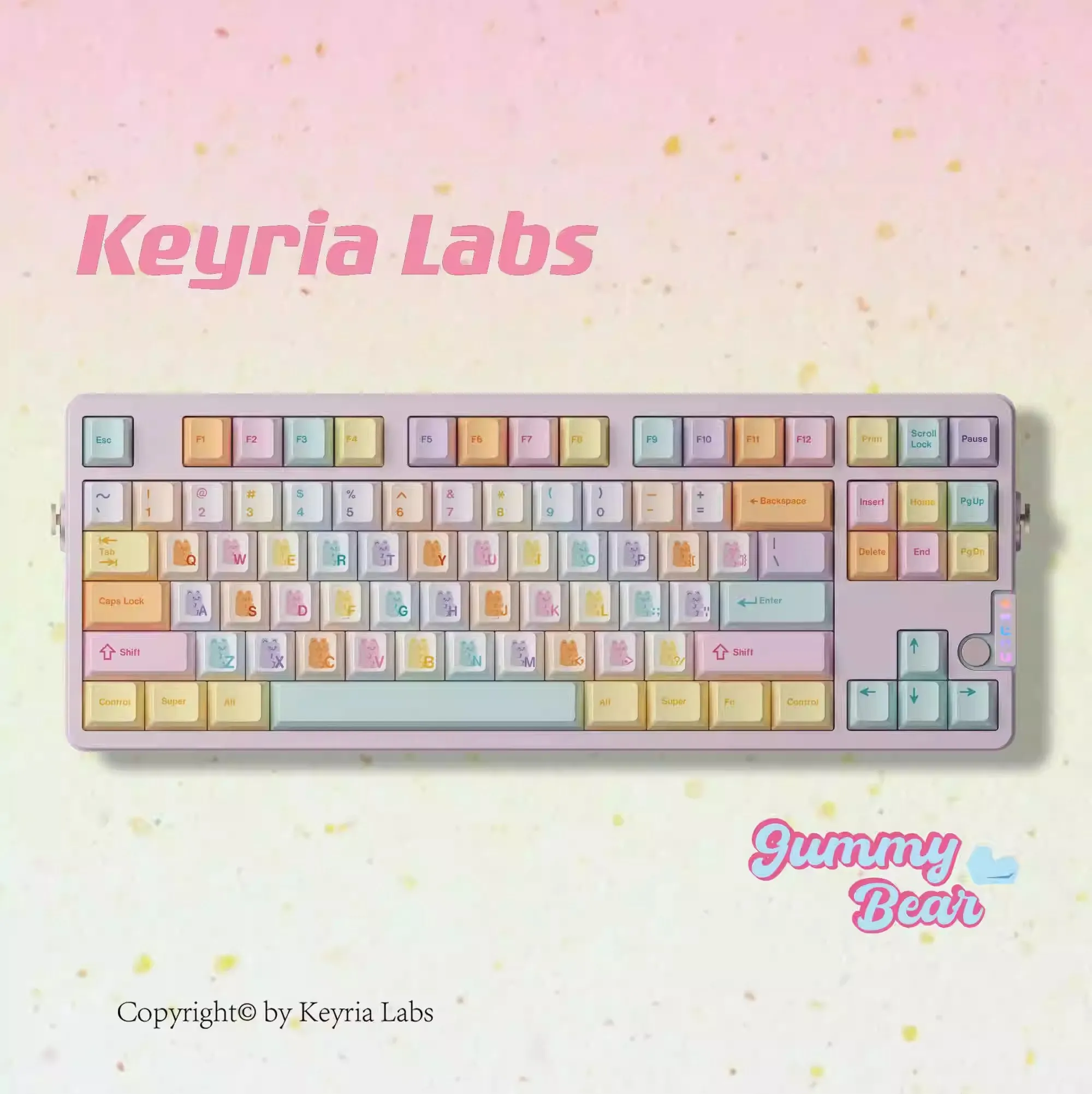 Keyria Labs Gummy Bear Keycaps PBT Keycaps For Mechanical Keyboard Cute Customized Keycap Set For Girls PC Gamer Accessories