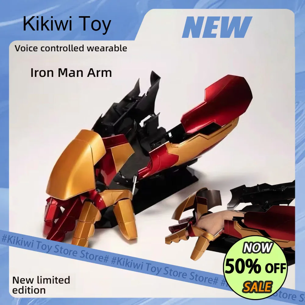 

New Iron Man Figure Left And Right Hand Mk42 Armor Wearable Arm Remote And Voice Control Cosplay Collection Model Toy Kids Gift