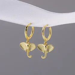 ANENJERY Elephant Hoop Earrings for Women  Female Simple Cute Ethnic Style Jewelry Gifts