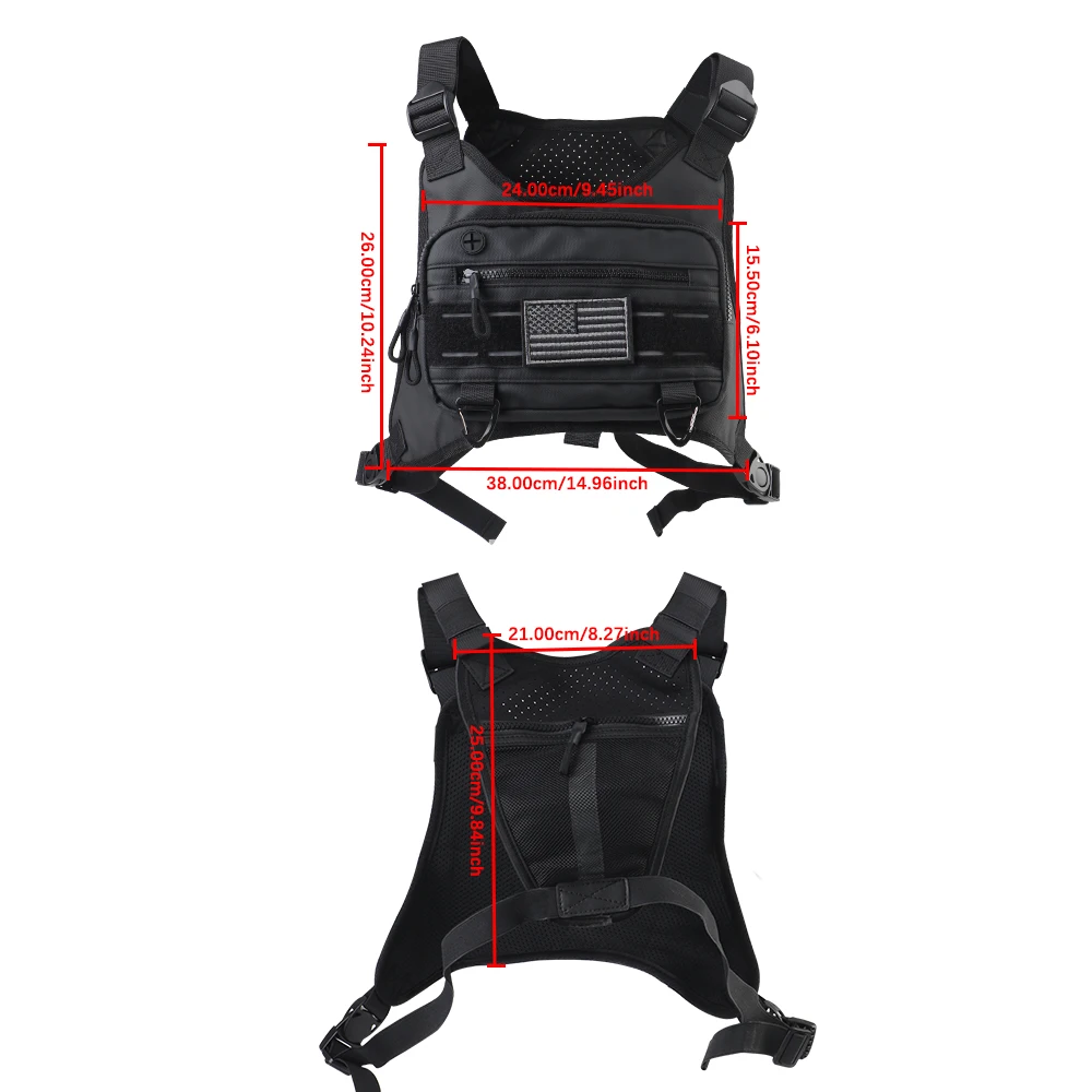Lightweight Front Running Vest Bag Motorcycle Chest Bag Wear Resistant Outdoor Cycling Traveling Bag Chest Pack