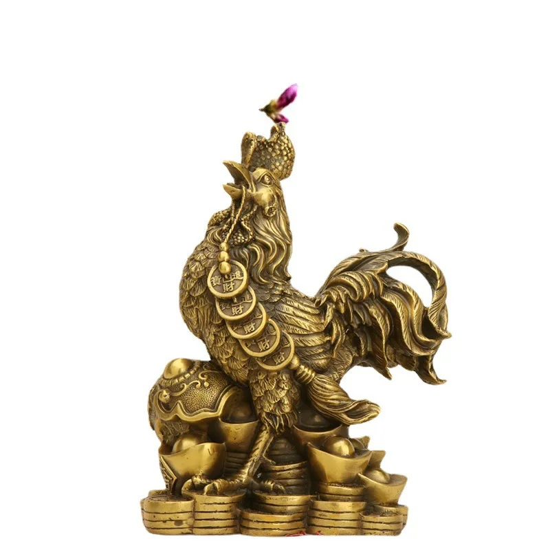 Yang Tong Ji – Twelve Zodiac Signs – Living Room/Office Decoration – Bronze – Auspicious Rooster